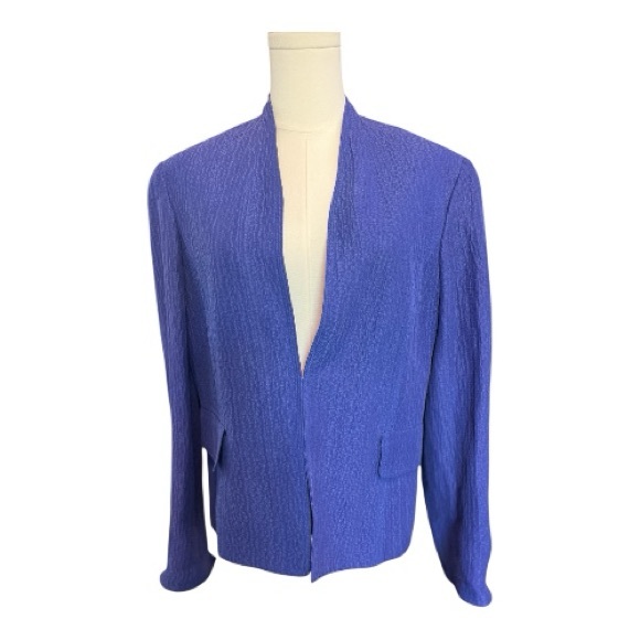 Jones New York Jackets & Blazers - 👚 NWOT JONES NEW YORK COLLECTION STUNNING Cobalt Blue Linen Silk Blazer | Sz 12